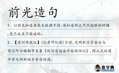 前光造句