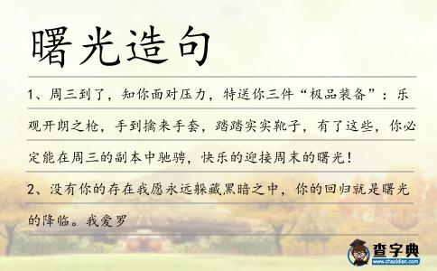 曙光造句
