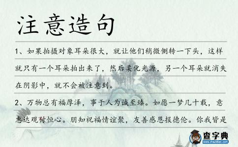 注意造句