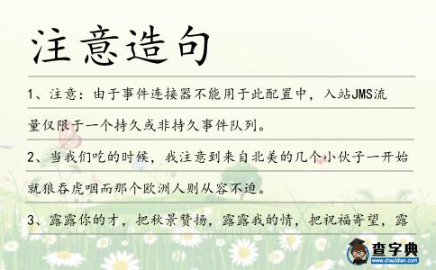 注意造句