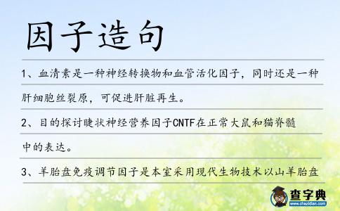 因子造句