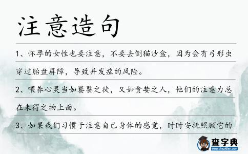 注意造句