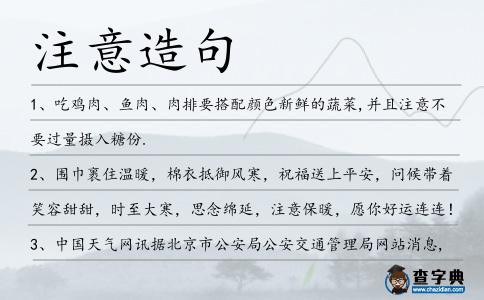 注意造句