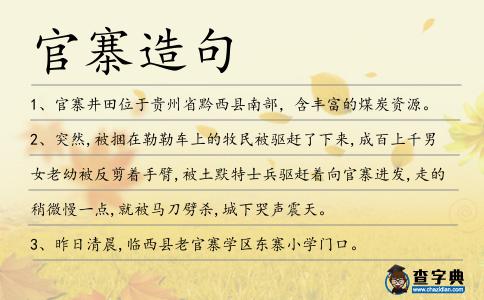 官寨造句