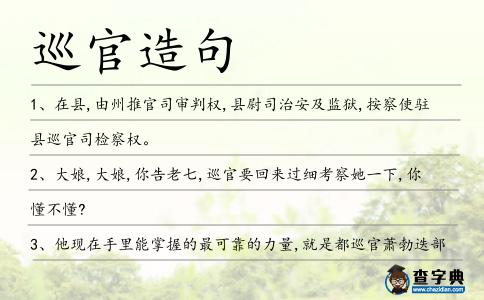 巡官造句