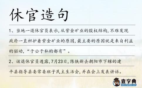 休官造句