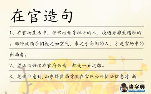 在官造句