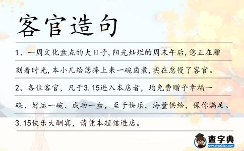 客官造句
