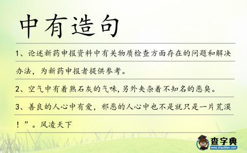 中有造句
