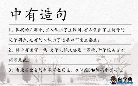 中有造句