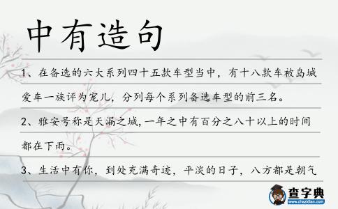 中有造句