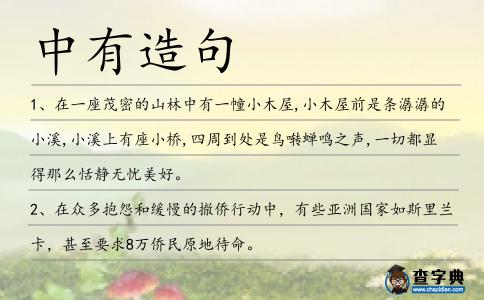 中有造句