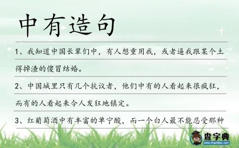 中有造句