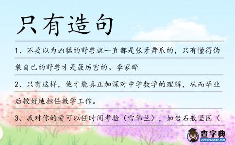 只有造句