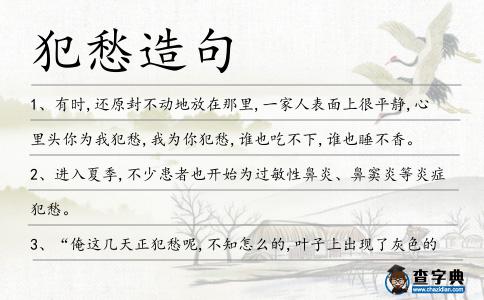 犯愁造句