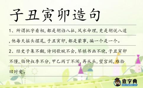 子丑寅卯造句