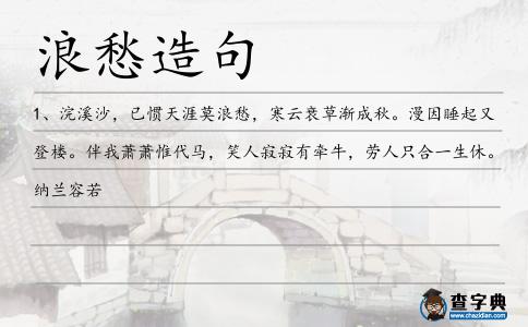 浪愁造句