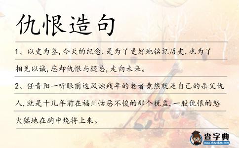 仇恨造句