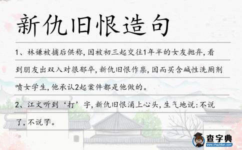 新仇舊恨造句