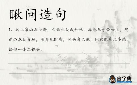 瞅問造句