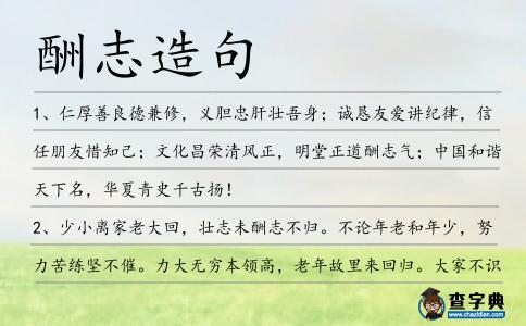 酬志造句