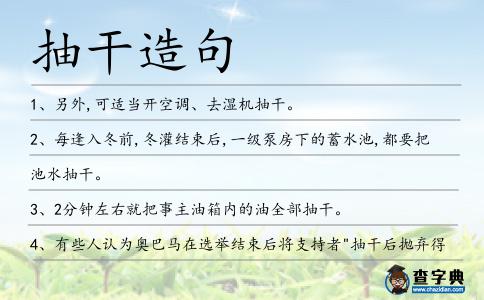 抽干造句