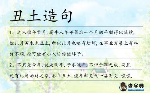 丑土造句