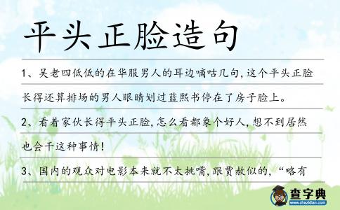 平頭正臉造句