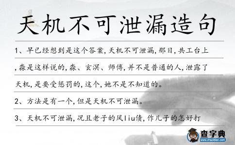天機不可泄漏造句