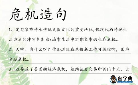 危機(jī)造句