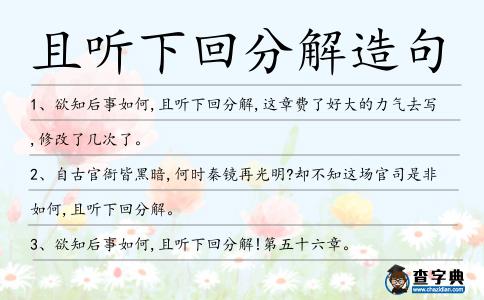 且聽下回分解造句
