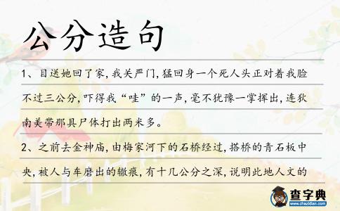 公分造句
