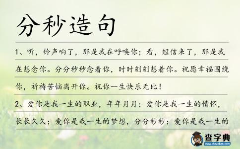 分秒造句