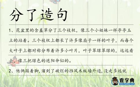 分了造句