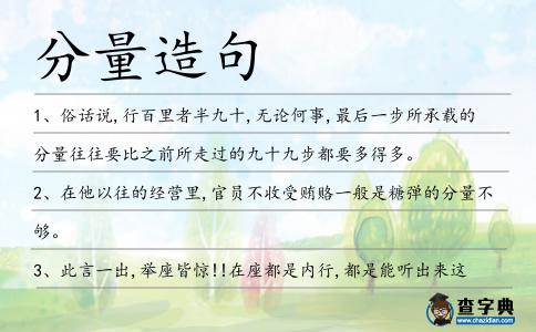 分量造句