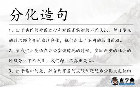 分化造句