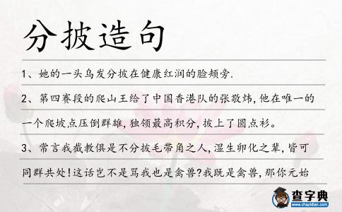 分披造句