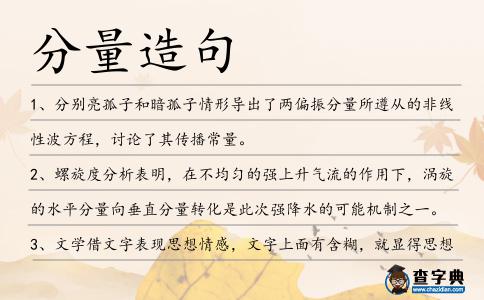 分量造句