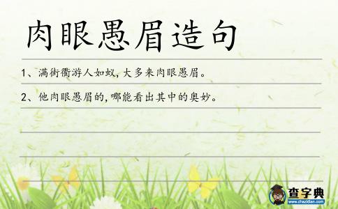 肉眼愚眉造句