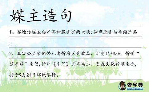 媒主造句