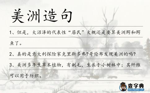 美洲造句