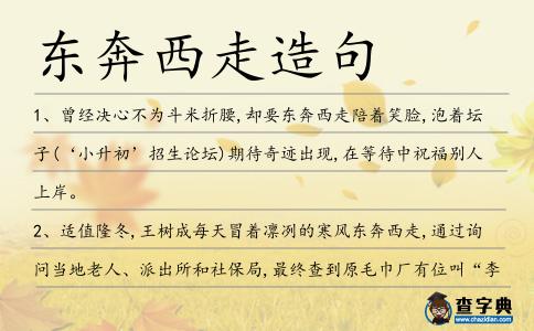 東奔西走造句