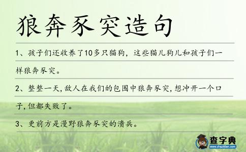 狼奔豕突造句