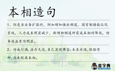 本相造句