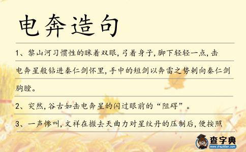 電奔造句