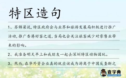 特區造句