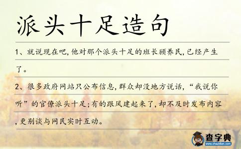 派頭十足造句
