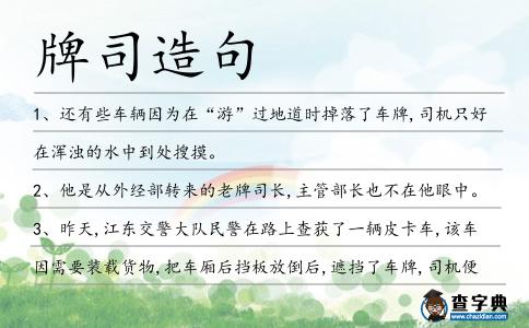 牌司造句