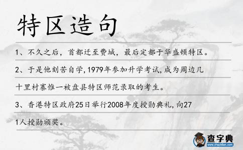 特區造句