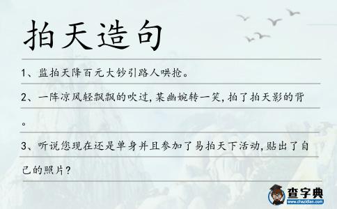 拍天造句